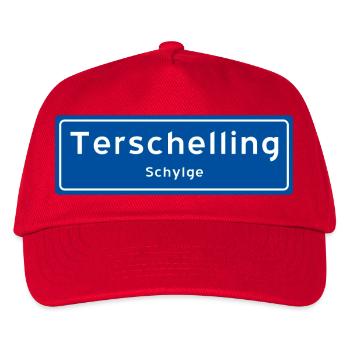 Terschelling Ortsschild - Kinder Basecap - Rot - Vorne