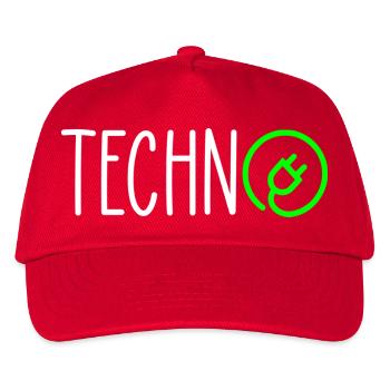 Techno-Ladung - Kinder Basecap - Rot - Vorne