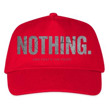 Nichts und das ist der Punkt: Minimalistisches Design - Kinder Basecap - Rot - Vorne