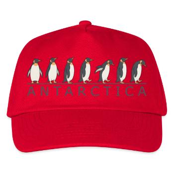 Familienurlaub in der Antarktis: Pinguine in der A - Kinder Basecap - Rot - Vorne