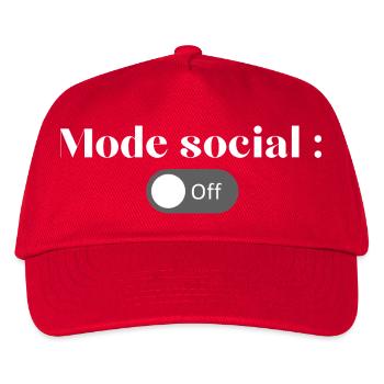 Social Off Mode - Kids’ Baseball Cap - red - Front