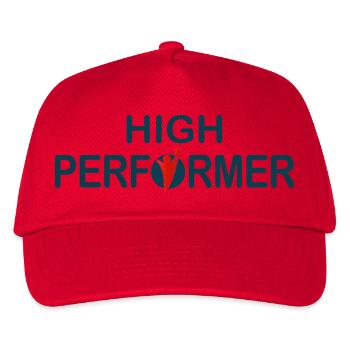 High Performer – Starkes Motiv - Kinder Basecap - Rot - Vorne