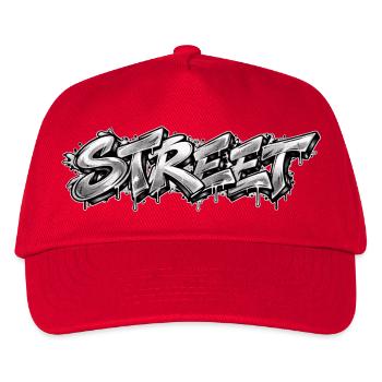 STREET Chrome Graffiti: Silver Street Art Classic - Kinder Basecap - Rot - Vorne