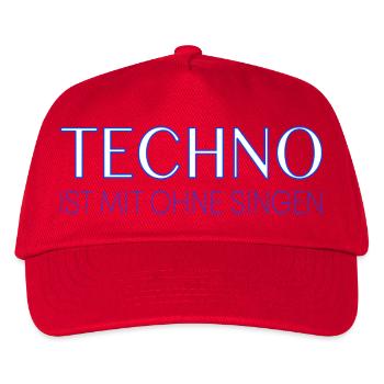Techno ist mit ohne singen - Kinder Basecap - Rot - Vorne