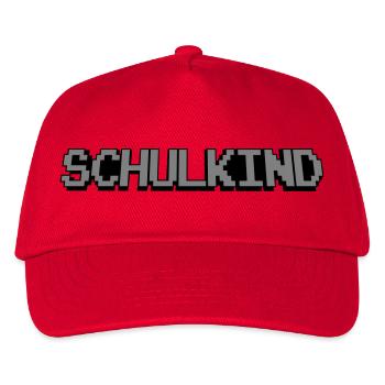 Schulkind Pixel - Kinder Basecap - Rot - Vorne