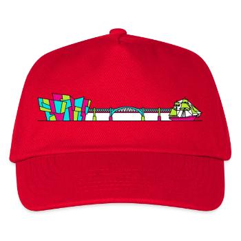 Dundee City Skyline V&A Museum Linienzeichnung - Kinder Basecap - Rot - Vorne