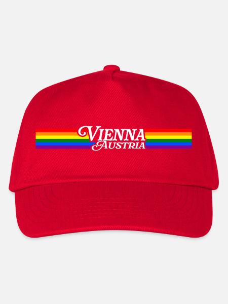 Wien Pride Regenbogen LGBTQIA+ Toleranz Vie - Kinder Basecap - Rot