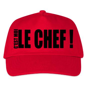 c'est moi le chef ! - Kinder Basecap - Rot - Vorne