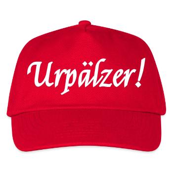 oberteil Pfälzer, Urpälzer schnörkel - Kinder Basecap - Rot - Vorne