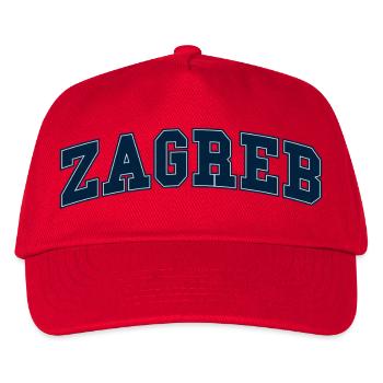 Zagreb Varsity Schriftzug - Kinder Basecap - Rot - Vorne