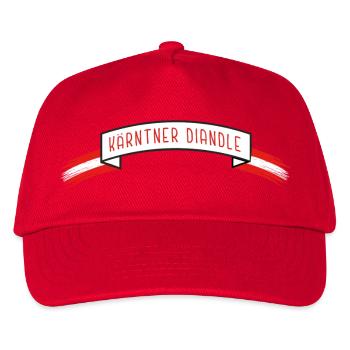 Kärntner Diandle, Banderole mit Austria Flagge - Kinder Basecap - Rot - Vorne