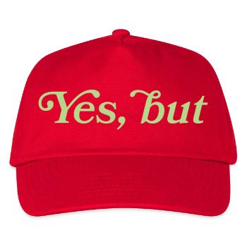 Yes, but – Minimalistisches Statement - Kinder Basecap - Rot - Vorne