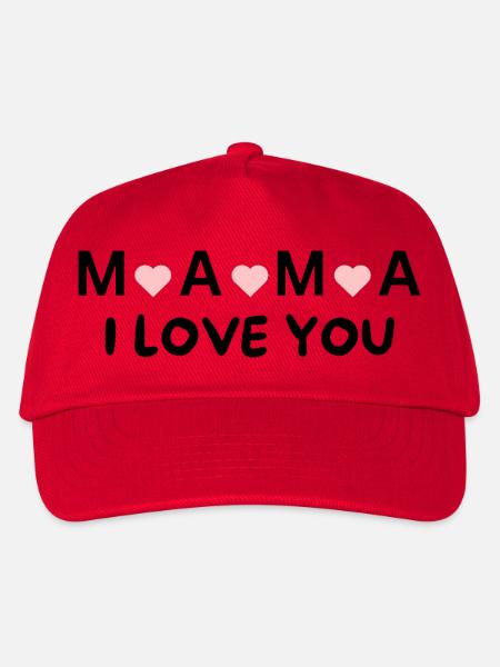 Mama, I Love You – Herz-Design für die beste Mama - Kinder Basecap - Rot