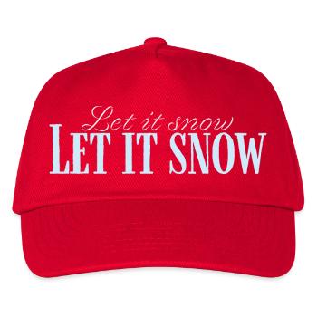 Let It Snow Drehbuch Eisblau - Kinder Basecap - Rot - Vorne