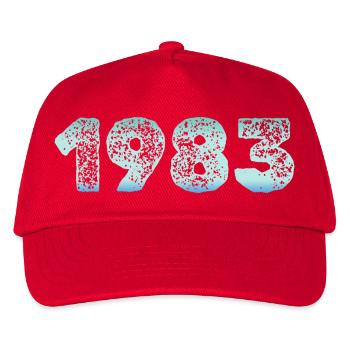 1983 Grunge Gradient Ziffern - Kinder Basecap - Rot - Vorne