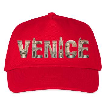 Venice Typography with Historic Architecture - Kids’ Baseball Cap - red - Front