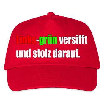 Left-green filthy and proud of it. - Kids’ Baseball Cap - red - Front