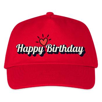 Happy Birthday - Kinder Basecap - Rot - Vorne