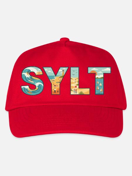 SYLT – Inselleben im Buchstaben-Design - Kinder Basecap - Rot