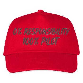0% Responsibility 100% Pilot - Kids’ Baseball Cap - red - Front