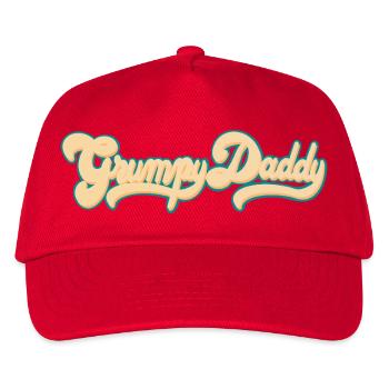 Grumpy Daddy Retro Script - Farbe "Groovy Baby" - Kinder Basecap - Rot - Vorne