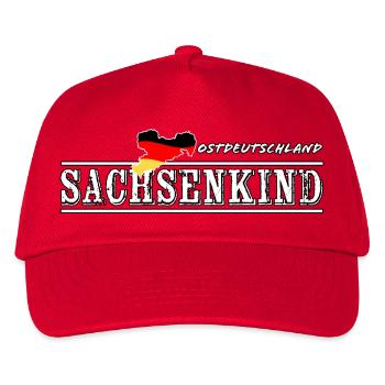 Sachsenkind Ostdeutschland Shirt - Kinder Basecap - Rot - Vorne