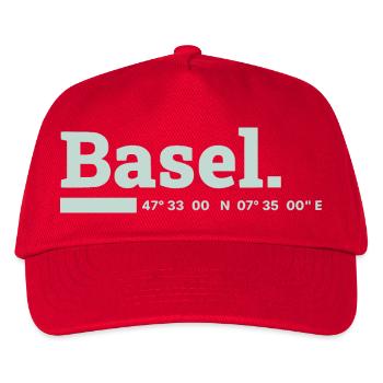 Basel Koordinaten - Kinder Basecap - Rot - Vorne