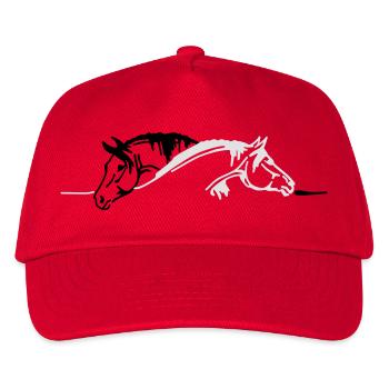 Pferde, Ponys, Tiere, Hengst, animal - Kinder Basecap - Rot - Vorne