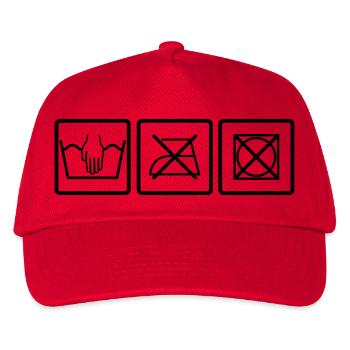 Handwäsche - Kinder Basecap - Rot - Vorne