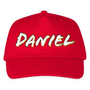 Daniel Schriftzug Goldkontur - Kinder Basecap - Rot - Vorne