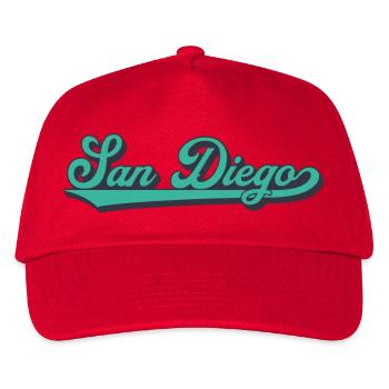 San Diego Script Retro Welle - Kinder Basecap - Rot - Vorne
