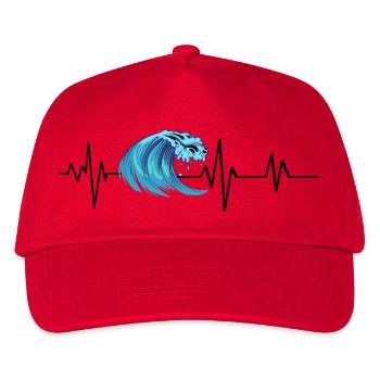 Herzschlag Ozean Welle - Kinder Basecap - Rot - Vorne