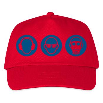 Drei Affen - nichts hören, sehen, sagen - Kinder Basecap - Rot - Vorne