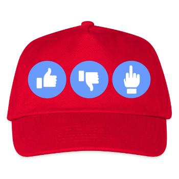 Like, dislike, and middle finger icons - Kids’ Baseball Cap - red - Front