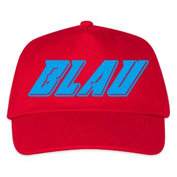 Blau Abstraktes blauer Energiefluss - Kinder Basecap - Rot - Vorne