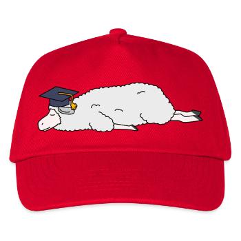 Cute Sleeping Sheep Abschluss Cap Lazy College Gr - Kinder Basecap - Rot - Vorne