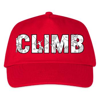 Climb Rock Bouldering Wall Climbers Design - Kids’ Baseball Cap - red - Front