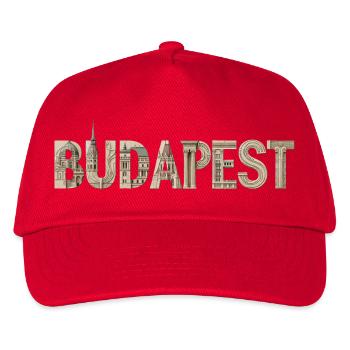 BUDAPEST – Architectural Typography Design - Kinder Basecap - Rot - Vorne