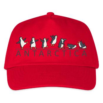 Familienurlaub in der Antarktis: Pinguine in der A - Kinder Basecap - Rot - Vorne