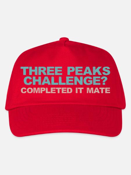 Three Peaks Herausforderung? Abgeschlossen, Kumpel - Kinder Basecap - Rot