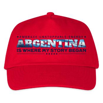 Argentinien ist der Ort, an dem meine Geschichte begann - Kinder Basecap - Rot - Vorne