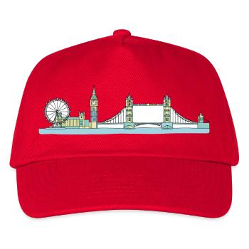 London City Skyline Tower Bridge Line Art - Kinder Basecap - Rot - Vorne