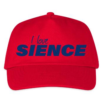 I LOVE SCIENCE - Kinder Basecap - Rot - Vorne