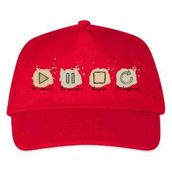 Achtsamkeit, Momente, Erinnerungen, Glück - Kinder Basecap - Rot - Vorne