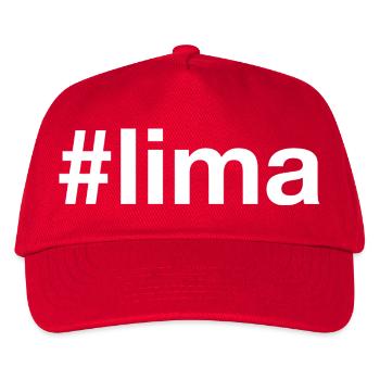 Lima Peru Hashtag - Kinder Basecap - Rot - Vorne