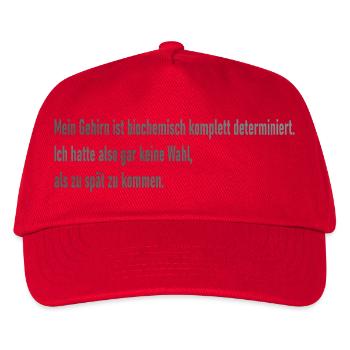 Determinismus - Keine Wahl zu spät zu kommen - Kinder Basecap - Rot - Vorne