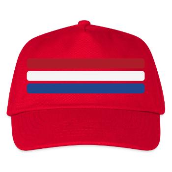 Niederlande Flagge Minimal - Fahne Fan Streifen De - Kinder Basecap - Rot - Vorne
