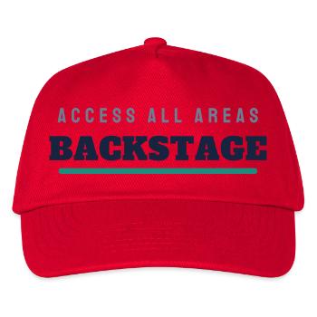 Backstage College Schriftzug - Konzert Tour - Kinder Basecap - Rot - Vorne