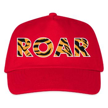 ROAR roar lettering tiger pattern stripes - Kids’ Baseball Cap - red - Front
