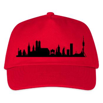 Skyline muc_neu - Kinder Basecap - Rot - Vorne